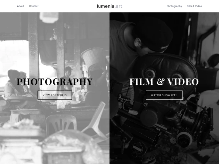 lumenia.art Website für Fotografie, Film und Video